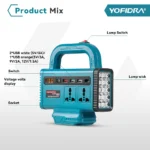 Prenosivi inverter 220V 200W na aku bateriju 21V - pretvarač napona sa USB i LED lampom Prenosivi inverter 220V 200W na aku bateriju 21V - pretvarač napona sa USB i LED lampom