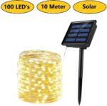 LED Solarne Lampice 10m sa 100 Dioda – Dekoracija za Baštu i Terasu