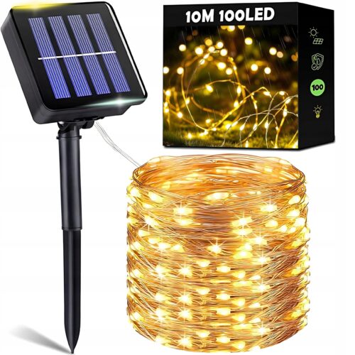 LED Solarne Lampice 10m sa 100 Dioda – Dekoracija za Baštu i Terasu
